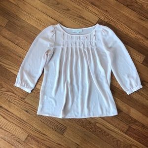 Ann Taylor LOFT sheer peachy pink blouse xs